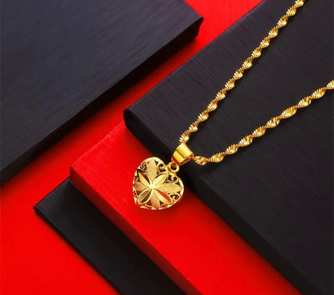 Gold Heart Necklace for Women