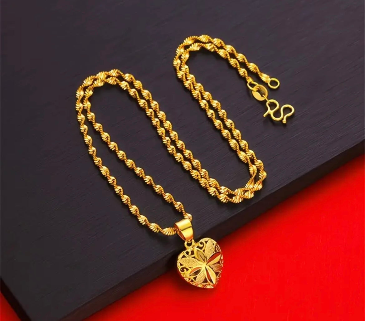 Gold Heart Necklace for Women